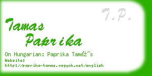 tamas paprika business card